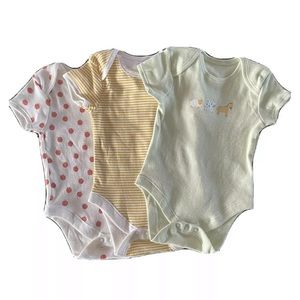 6-9 month short sleeve bodysuits bundle of three